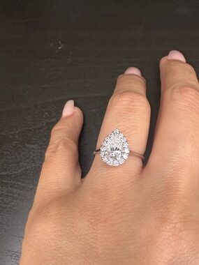 Moissanite Teardrop Ring